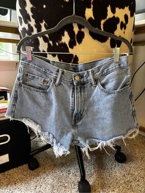 Levi Women’s Distressed Light Blue uDenim Shorts